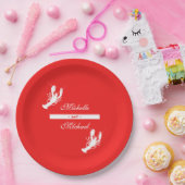 赤いCrawfishの沸騰イベントのプレートの白 ペーパープレート (パーティー)