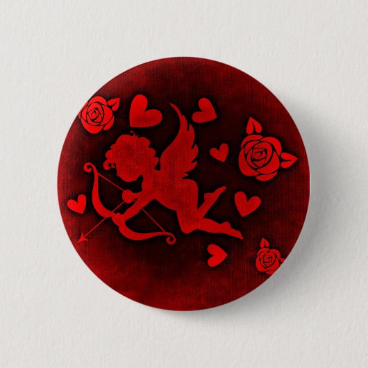 赤いCupido 缶バッジ (正面)