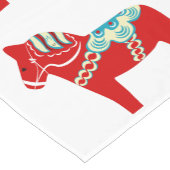 赤いDalaの馬のテーブルのランナー ショートテーブルランナー (コーナー)