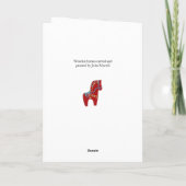 赤いDalaの馬のバースデー・カード カード (裏面)