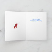 赤いDalaの馬のバースデー・カード カード (内部)