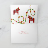 赤いDalaの馬の休日カード シーズンカード (内部)