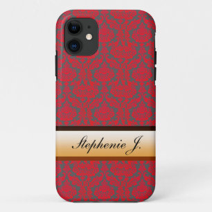 赤いdamaskクラスのiPhone 5ケース iPhone 11 ケース