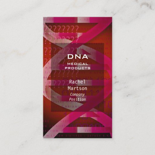 赤いDNA 医療科学 モダン 名刺 (正面)