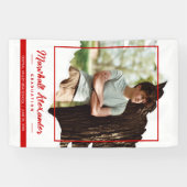 赤いEdgy抽象芸術破れた写真卒業 横断幕 (横)