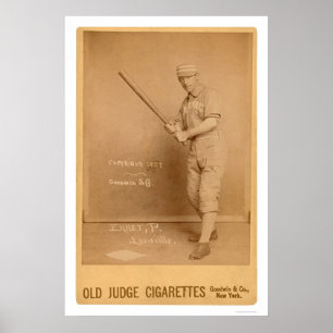 赤いEhretのベースボールカード1889年 ポスター