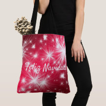 赤いFeliz Navidad トートバッグでクリスマスをお祝いしよう 