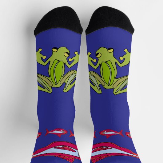 赤いFish@Frogクルーソックス ソックス (上部)