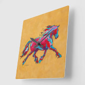 赤いFriesianの柱時計 スクエア壁時計 (傾斜)