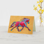 赤いFriesianカード カード (黄色い花)