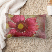 赤いGaillardiaの枕 ランバークッション (ブランケット)