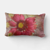 赤いGaillardiaの枕 ランバークッション (裏面)