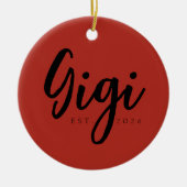 赤いGigi設立年記念オーナメントデザイン セラミックオーナメント (正面)