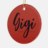 赤いGigi設立年記念オーナメントデザイン セラミックオーナメント (左)