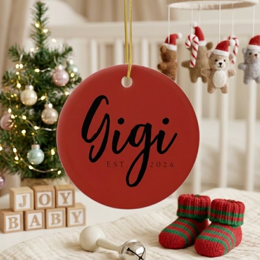 赤いGigi設立年記念オーナメントデザイン セラミックオーナメント
