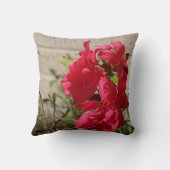 赤いGladiolasの春の花の装飾用クッション クッション (裏面)