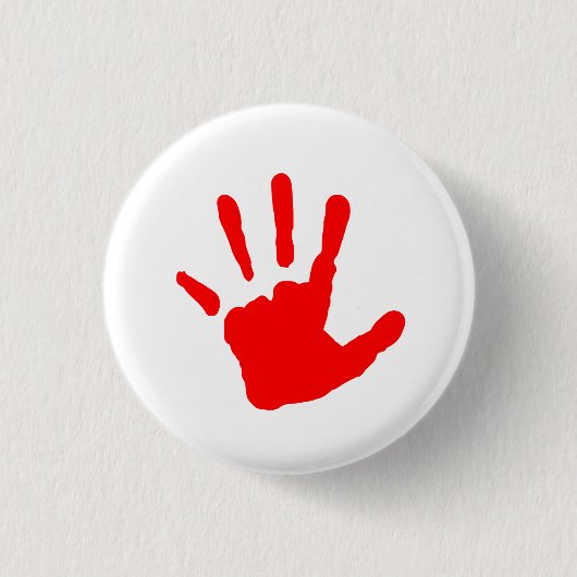 赤いHandprint 缶バッジ (正面)