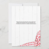 赤いI Do BBQ ご夫婦シャワーへの招待 招待状 (裏面)