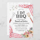 赤いI Do BBQ ご夫婦シャワーへの招待 招待状 (正面/裏面)