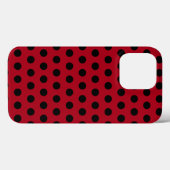 赤いiPhoneケースと黒い水玉模様選択カラー Case-Mate iPhoneケース (裏面 (横))