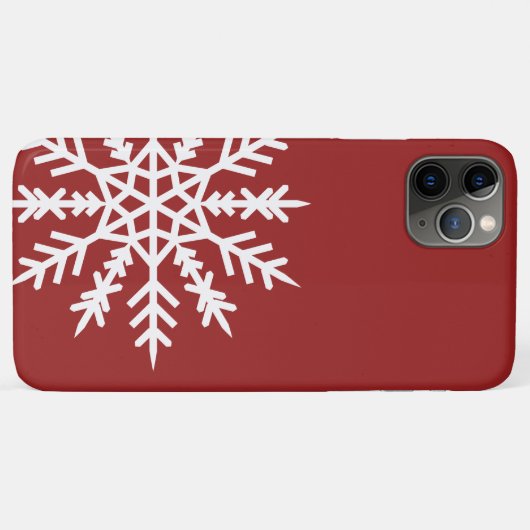 赤いiPhoneケースの雪片 Case-Mate iPhoneケース (裏面(横))