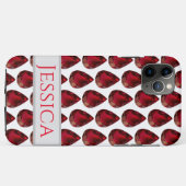 赤いiPhoneケースファセットジェムストーン梨ルビー Case-Mate iPhoneケース (裏面(横))