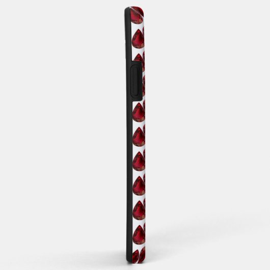 赤いiPhoneケースRuby Pear Gemstone with Monogram Case-Mate iPhoneケース (裏面/右)