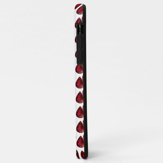 赤いiPhoneケースRuby Pear Gemstone with Monogram Case-Mate iPhoneケース (裏面/左)