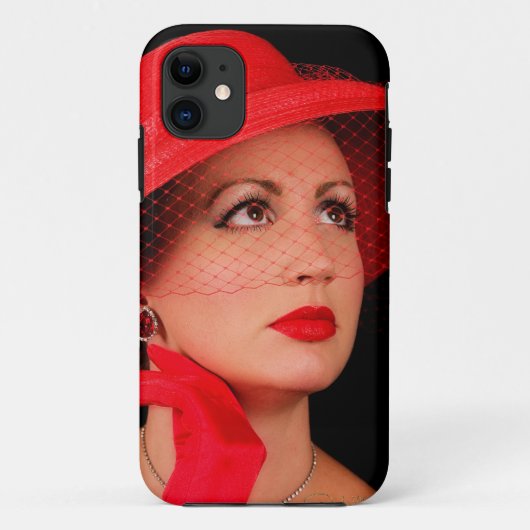 赤いIphone5のレトロの女性 Case-Mate iPhoneケース (裏面)