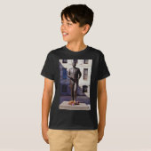 赤いJohn F Kennedyの彫像の花 Tシャツ (正面フル)