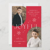 赤いJoyful Snowflake Arch Frame 2写真 シーズンカード (正面)