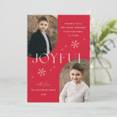 赤いJoyful Snowflake Arch Frame 2写真 シーズンカード (スタンド正面)
