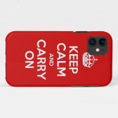 赤いKeep Calm and Carry OnのiPhone 5の箱 Case-Mate iPhoneケース (裏面(横))
