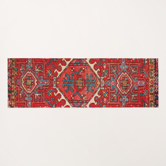 赤いKilimのカーペットの敷物の幾何学的でパターン（の模様が）あるなフィットネス ヨガマット (裏面(横))