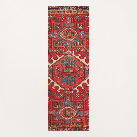 赤いKilimのカーペットの敷物の幾何学的でパターン（の模様が）あるなフィットネス ヨガマット (正面)