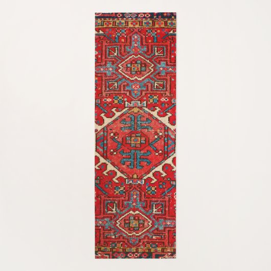 赤いKilimのカーペットの敷物の幾何学的でパターン（の模様が）あるなフィットネス ヨガマット (裏面)