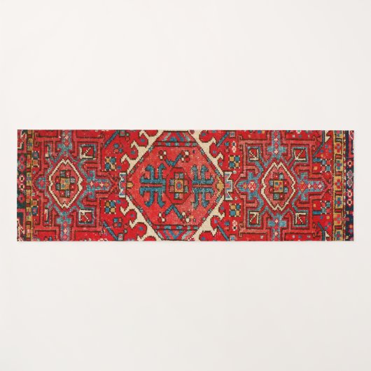 赤いKilimのカーペットの敷物の幾何学的でパターン（の模様が）あるなフィットネス ヨガマット (正面(横))