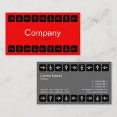 赤いLEDスタイル矢印 – 赤と灰色 名刺 (正面/裏面)