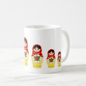 赤いMatryoschkaの人形 コーヒーマグカップ (正面右)