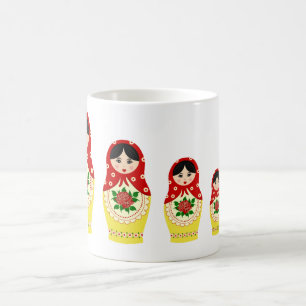 赤いMatryoschkaの人形 コーヒーマグカップ