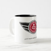 赤いMCRのロゴの大きい陶磁器のマグ ツートーンマグカップ (正面左)