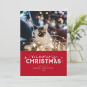 赤いMeowyクリスマスの写真 シーズンカード (スタンド正面)