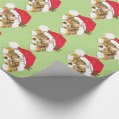 赤いMerleのオーストラリアのクリスマスの子犬のギフト用包装紙 ラッピングペーパー (角)