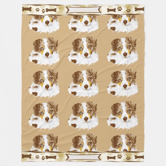 赤いMerleオーストラリアw/Tanはcustを残します。 フリースブランケット (正面)