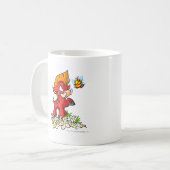 赤いMoehogおよびぶんぶん言う音 コーヒーマグカップ (正面左)