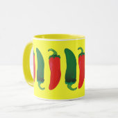 赤いNの緑のトウガラシ マグカップ (正面左)