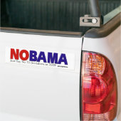 赤いNOBAMAおよび長い青バンパーステッカー バンパーステッカー (トラック上)