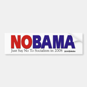 赤いNOBAMAおよび長い青バンパーステッカー バンパーステッカー