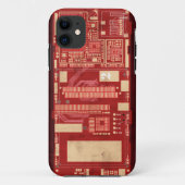 赤いPCB回路のboart Case-Mate iPhoneケース (裏面)