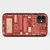 赤いPCB回路のboart Case-Mate iPhoneケース (裏面(横))